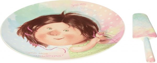 Блюдо для торта з лопаткою Дівочі таємниці 24 см 924-066 Gapchinska 