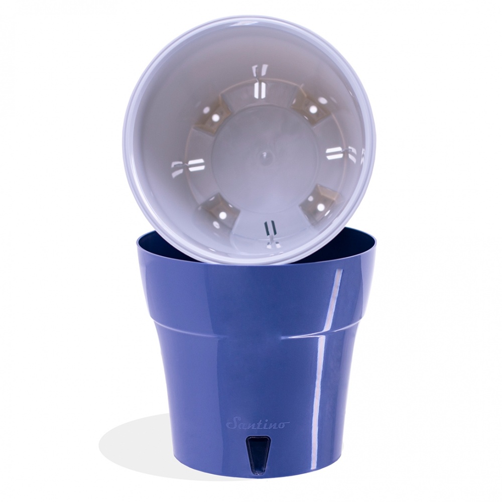 Вазон пластик Dali круглий біло-чорний 7,8 л Santino (2022592)