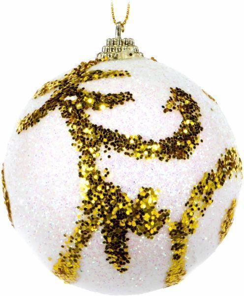 Шар пенопластовый d80 4252 белыйзолотой