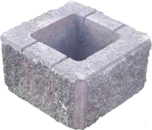 Блок декоративний бетонний колотий для стовпа 400x400x200 мм коричневий Золотой Мандарин 