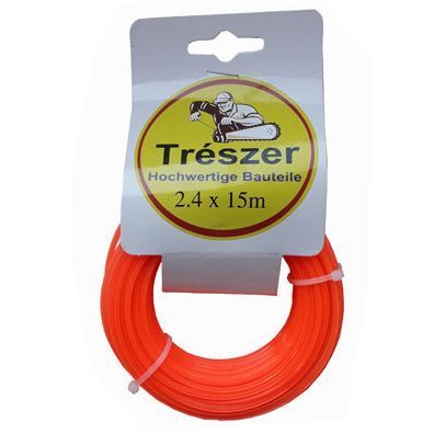 Леска для мотокосы TRESZER 2,4 мм, 15 м звездочка 011-139