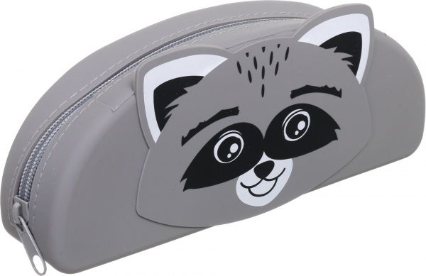 Пенал шкільний Єнот 19х8х4 см сірий