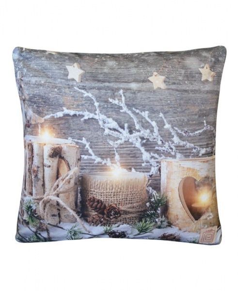 Подушка декоративная Иней 45x45 см бело-синий Прованс 