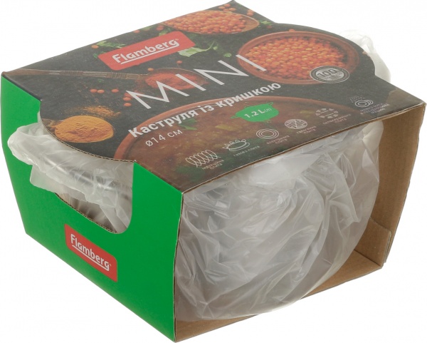 Кастрюля с крышкой Mini 1,2 л Flamberg