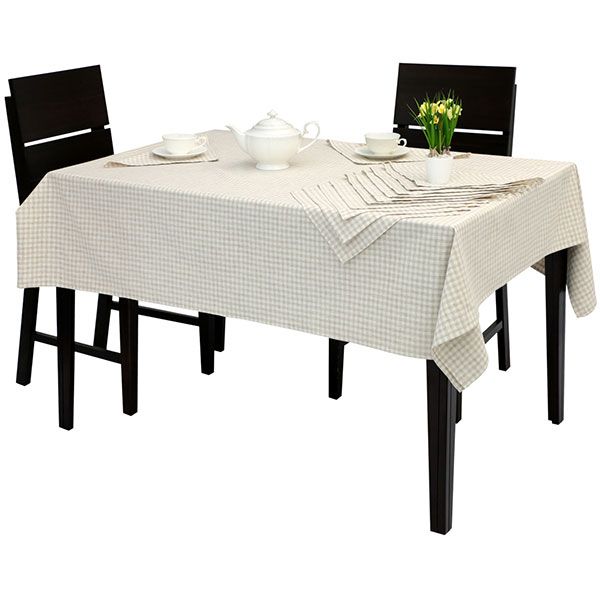Комплект столовий «Клітинка» 482-13/08 140x300 см лляний Едельвіка 