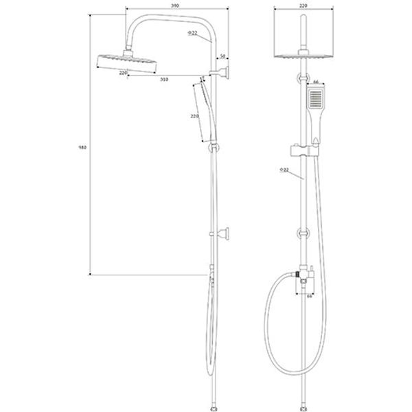 Стійка душова Deante NEO Vero NBV 051K