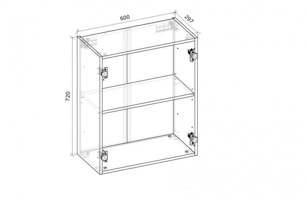 Шкаф верхний Грейд Оптимум 600x720x297 мм фунго