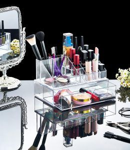 Органайзер BoxUp для косметики с ящиком 22,5x12,5x13,8 см пластик прозрачный FT-005 