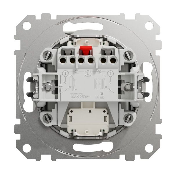 Вимикач двоклавішний Schneider Electric Sedna Design з підсвіткою 10 А 250В білий SDD111105L