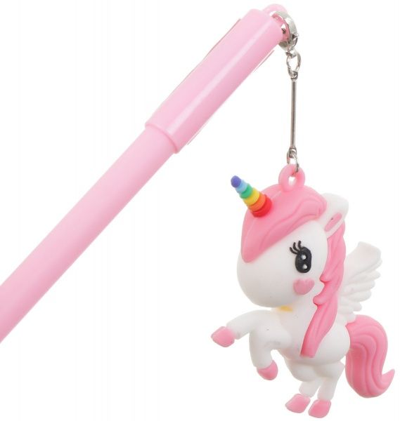 Ручка гелевая нежно-розовая Радужный единорог 
