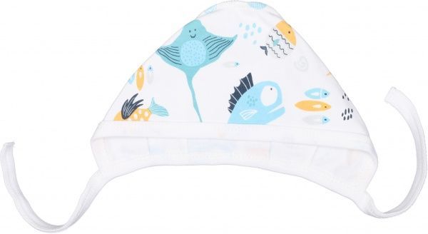 Чепчик детский ТМ Софія р.38 белый с голубым 214138