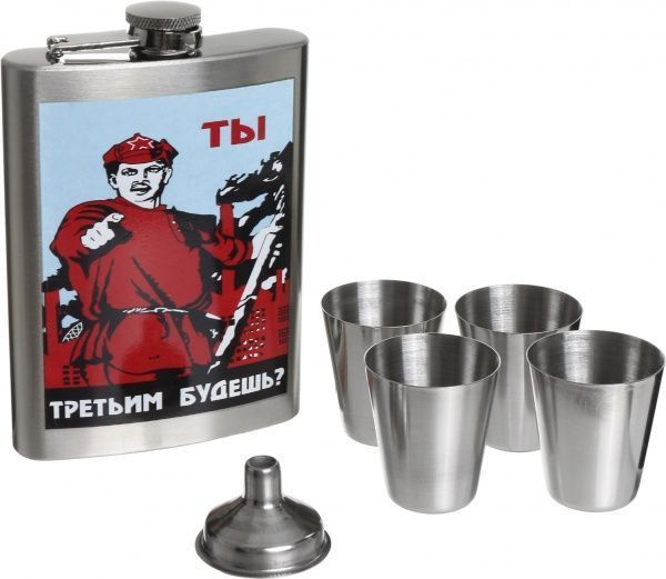 Подарунковий набір Фляга, чарки та воронка F112-1
