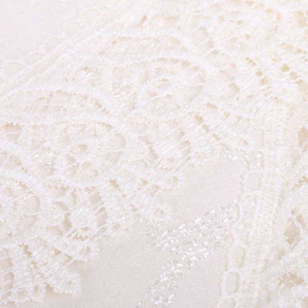 Скатерть с гипюром KDK d160 кремовый Karna 