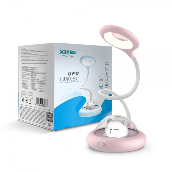 Светильник настольный аккумуляторный LED 4 Вт белый с розовым TGX-7086 