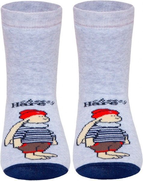 Носки детские Conte-Kids ВЕСЕЛЫЕ НОЖКИ (махровые, противоскольжения) рис. 294 17С-45СП р.22 светло-серый с рисунком 