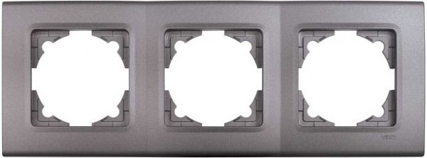 Рамка трехместная Viko Linnera Life горизонтальная серый гранит