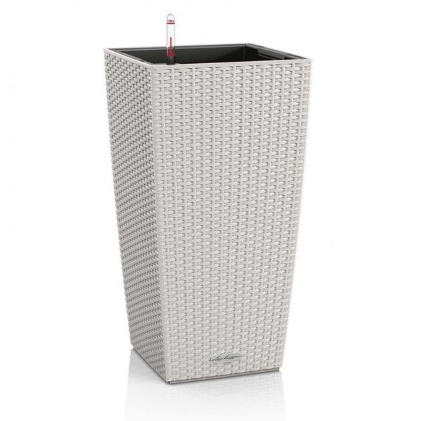 Кашпо пластиковое Lechuza Cubico Cottage 40 (15267) квадратный 31 л светло-серый 