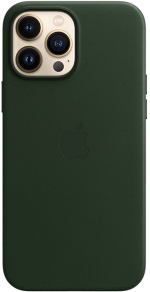 Чохол-накладка Apple Leather Case with MagSafe для Apple iPhone 13 Pro Max sequoia green (MM1Q3ZE/A)