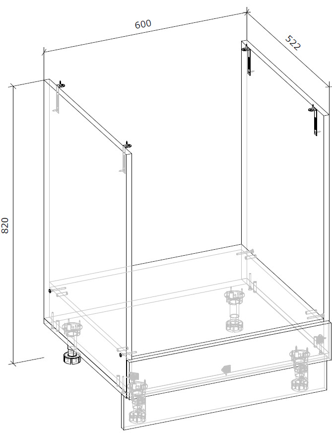 Тумба нижня під духовку МС Злата 60х82х52 шиншила сіра/дуб артізан Грейд
