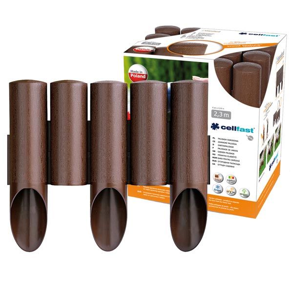 Ограждение для газонов Cellfast Standard коричневое 2.3 м