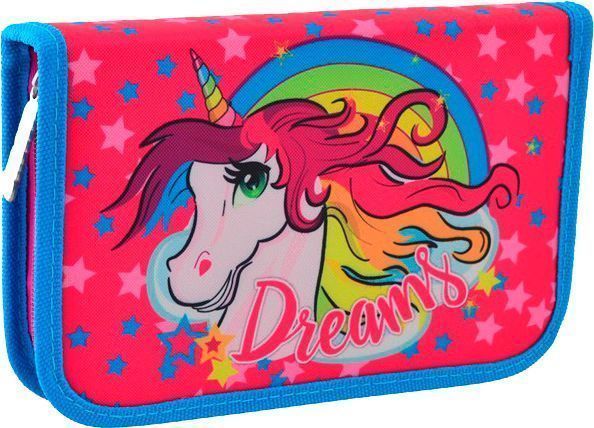 Пенал твердый одинарный без клапана HP-02 Unicorn Smart розовый