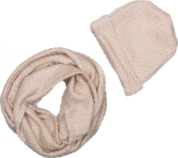 Комплект шапка + снуд Фламинго бежевый 811-116 