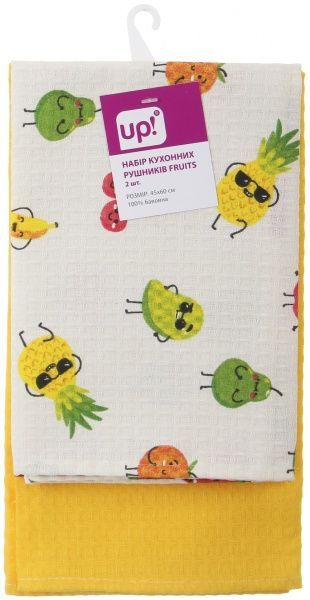 Набір рушників вафельних Fruits 2 шт. 40x65 см UP! (Underprice) жовтий/помаранчевий 