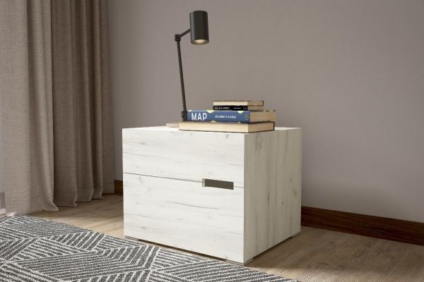 Тумба прикроватная Lion Гермес 550х430х420 дуб крафт белый 
