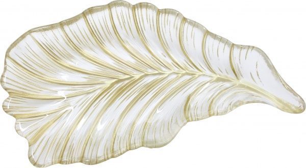 Блюдо Пір'їна золота 30x17 см 