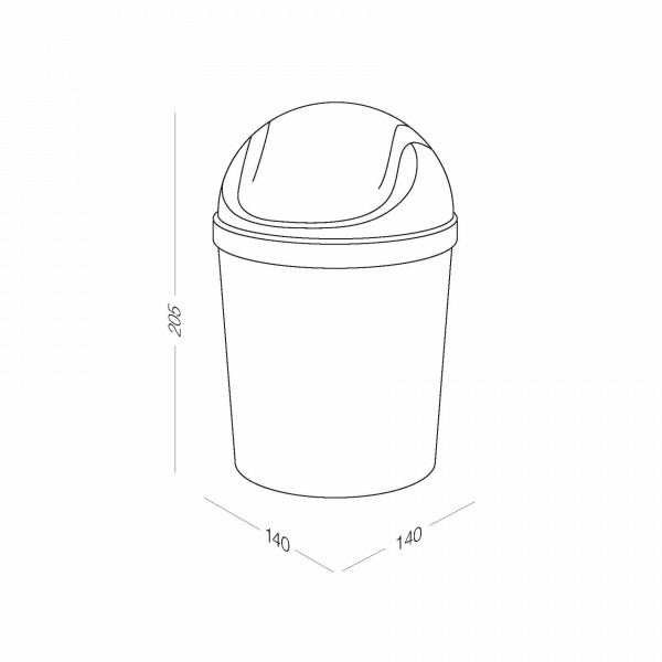 Відро для сміття MVM BIN-10 1,6 л сірий