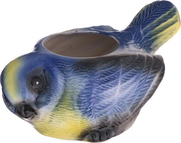 Кашпо декоративне Синиця М в асортименті фігурний 0,2 л жовтий/синій 