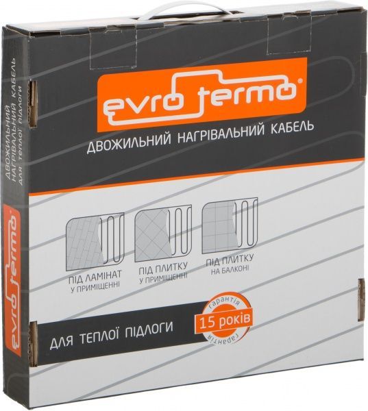 Нагрівальний кабель Evro-Termo 15, 1,7–2,9 кв.м