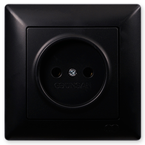 Розетка без заземлення Gunsan Visage IP20 чорний VS 28 34 113