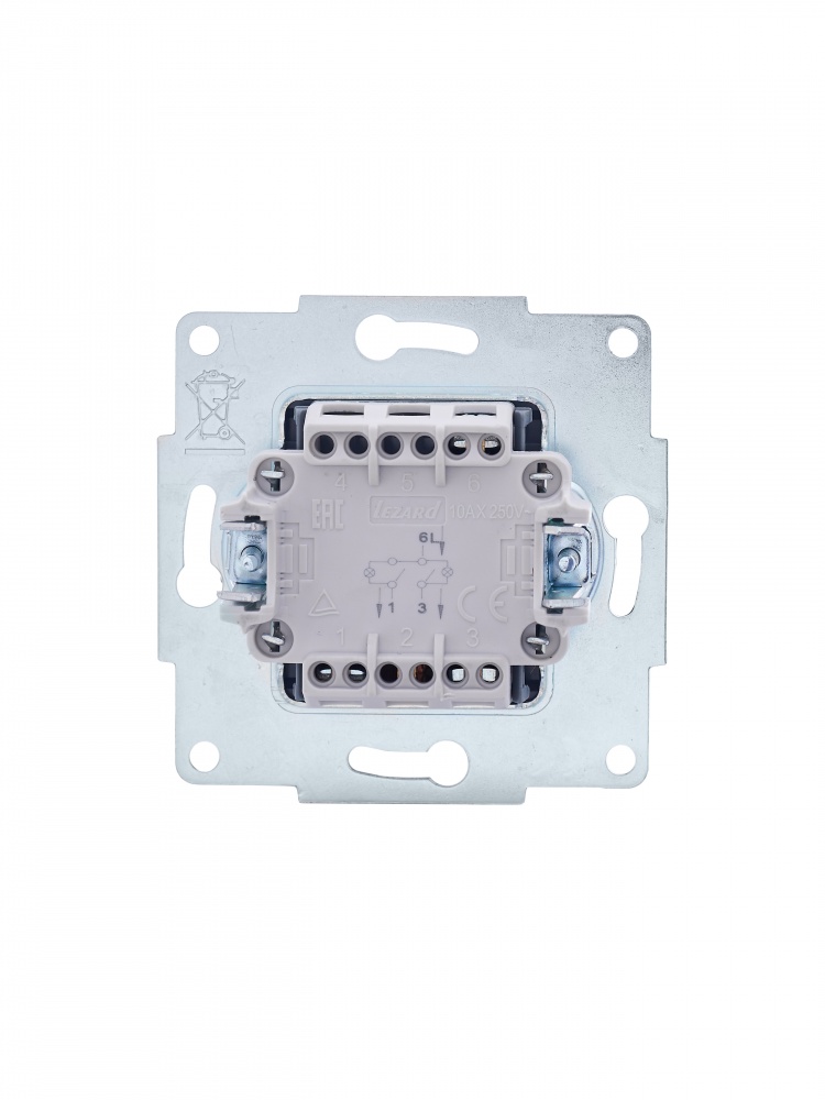 Выключатель двухклавишный Lezard Vesna с подсветкой белый 742-0288-112