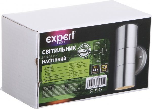 Світильник вуличний настінний Expert Hudson ELNX-SS120C-W GU10 35 Вт IP44 хром 