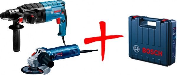 Набор электроинструментов Bosch Professional 0611272103 перфоратор Bosch GBH 240 + угловая шлифмашина GWS 750-115 в кейсе
