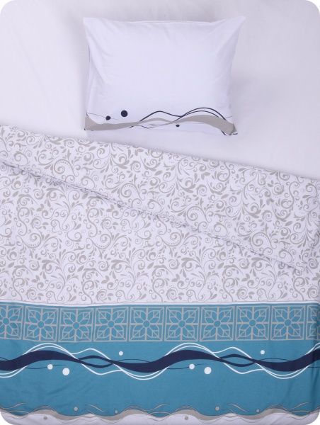 Комплект постільної білизни Green Wave 1,5 біло-блакитний UP! (Underprice) 