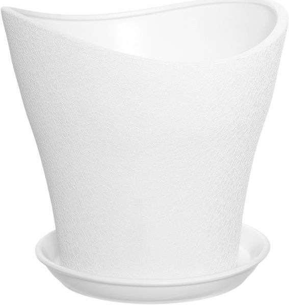 Набір горщиків Оріана-Запоріжкераміка Хвиля шовк білий фігурний (061-1,2,3,4-001) білий 