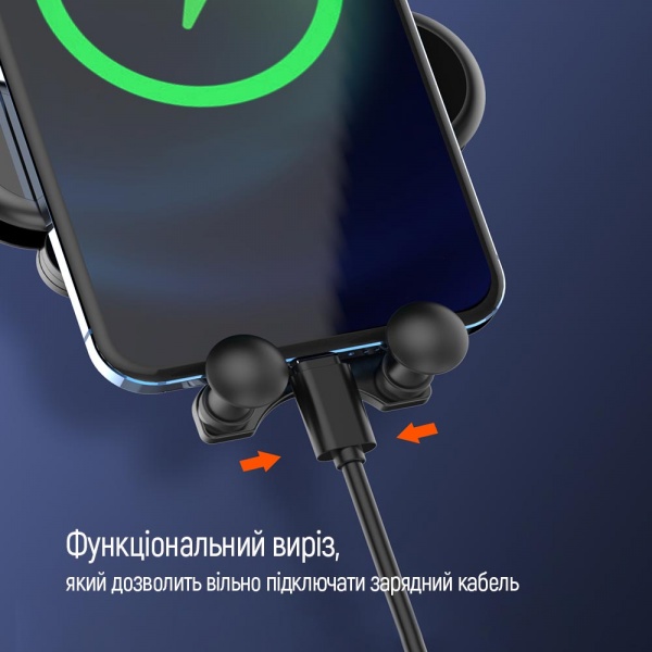 Автотримач для телефону Gravity car mount ColorWay (CW-CHG11-BK) чорний