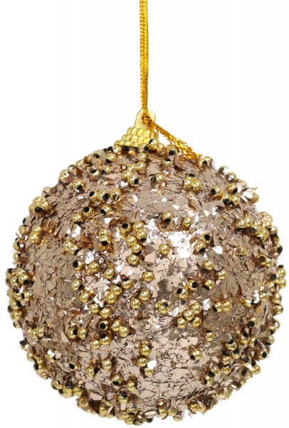 Шар новогодний 80 мм золотой CAA126720