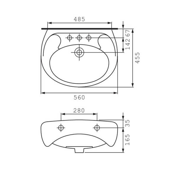 Умивальник Cersanit Eko 55 00217