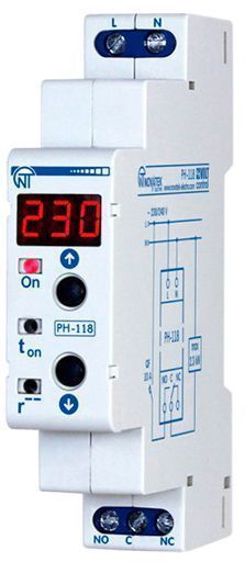 Реле напруги Volt Control DIN-РЕЙКА 220В 10А, 50 ГРЦ RN-118