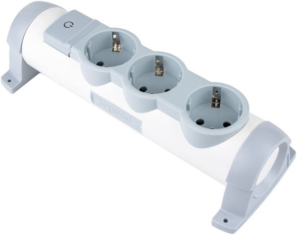 Колодка Legrand Comfort с заземлением 3 гн. серый 694624 