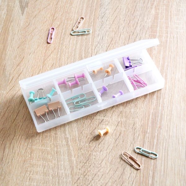 Органайзер для таблеток MVM PC-08 T на 8 отделений (таблетница) 20x168x65 мм