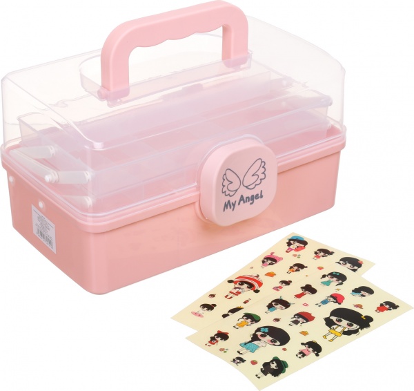 Органайзер для косметики прямоугольный 28х15,5х16 см розовый 