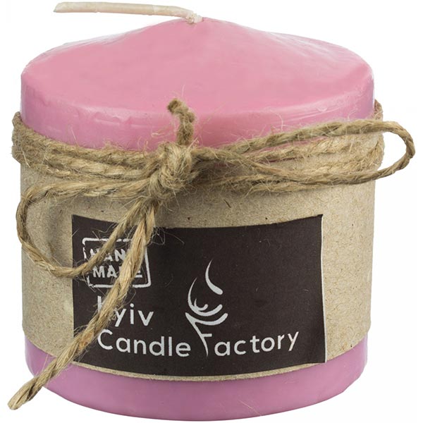 Свеча Candle Factory EcoLife розовая пастельная 70 мм