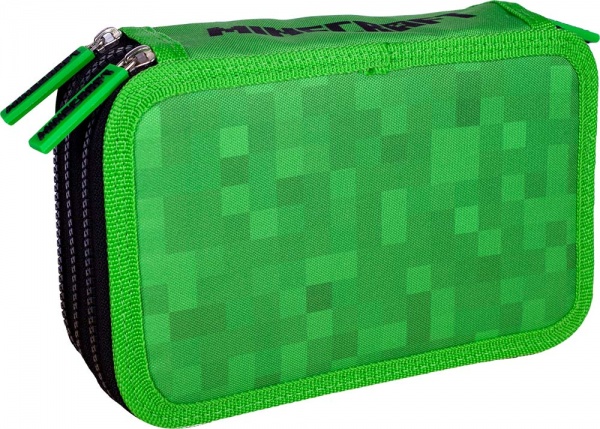 Пенал школьный AC3 Alex&Steven Minecraft черный с зеленым