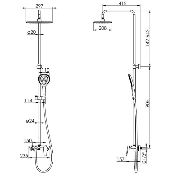 Душова система Imprese BILA DESNE T-10303SQ