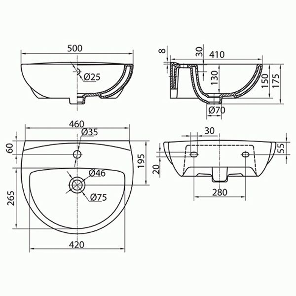 Умывальник  Kolo Freja 60 L71160000