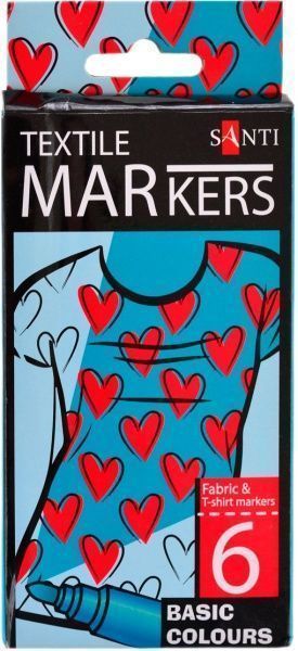 Набір маркерів Santi для тканини 6 шт. 390489 різнокольоровий 